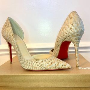 Christian Louboutin Iriza Nude Snake Cork Stiletto